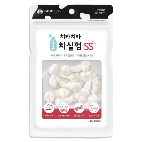 네츄럴랩 치카치카 우유 치실껌 SS 48g(8개입) 강아지간식