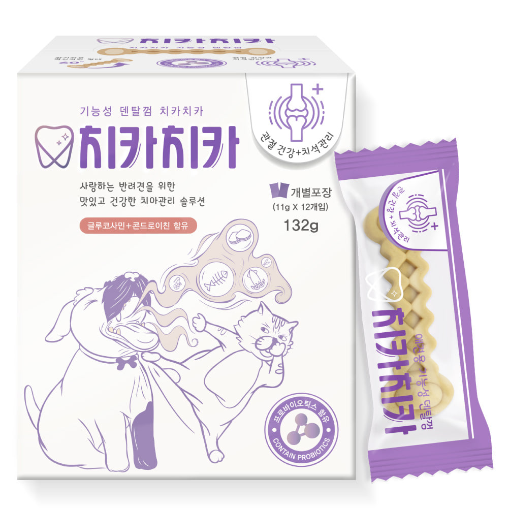 네츄럴랩 치카치카 덴탈껌 관절 건강 12p 강아지간식