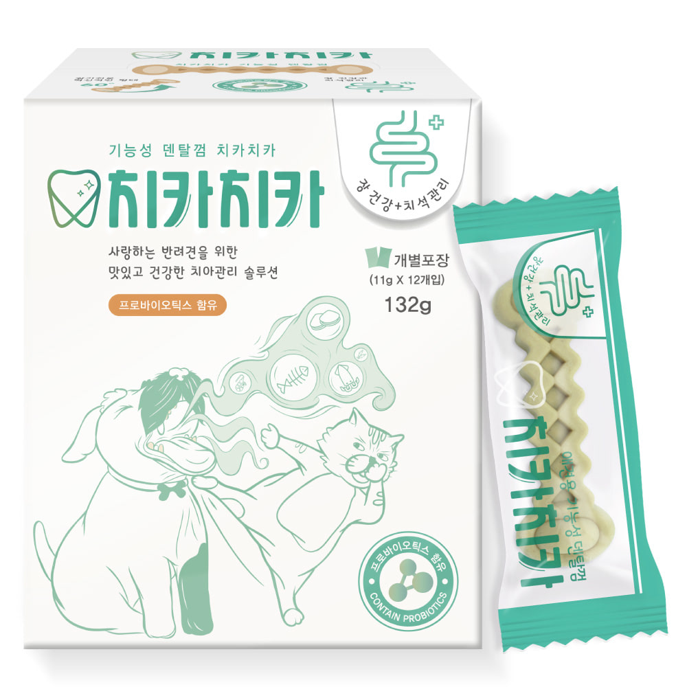 네츄럴랩 치카치카 덴탈껌 장 건강 12p 강아지 간식