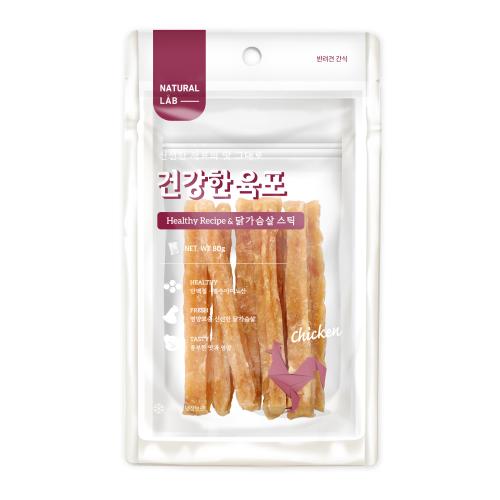 건강한육포 강아지간식 닭가슴살 스틱 80g