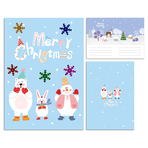 [만들기]크리스마스 눈사람 친구카드 만들기