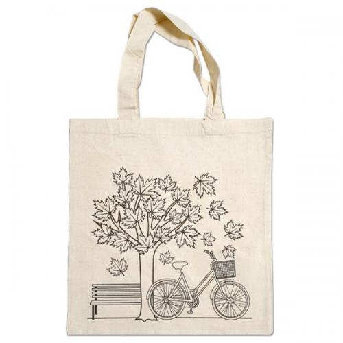 [만들기대장]에코가방 꾸며그리기-단풍나무 자전거
