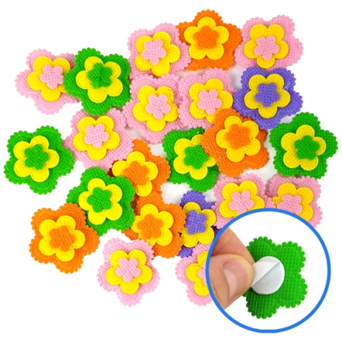[만들기대장]접착펠트꽃-10개-색상혼합